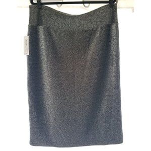BisouBisou Metallic Silver Stretch Pencil Skirt 1X